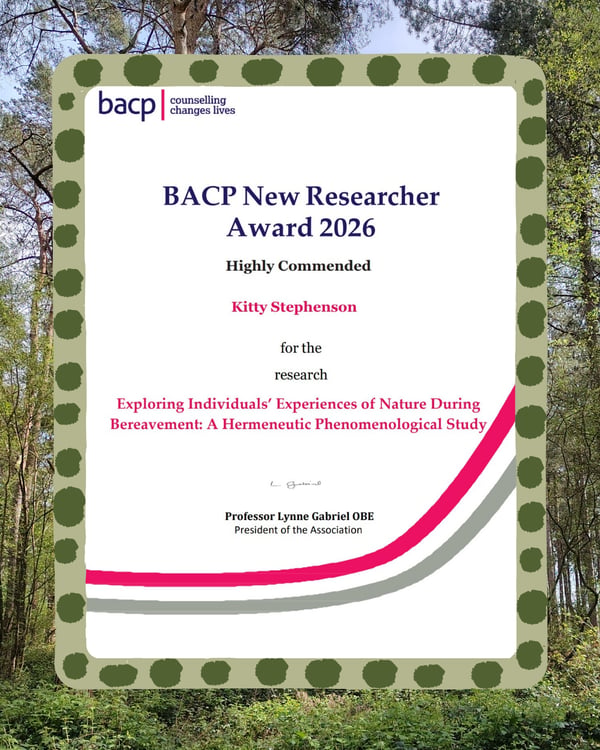 BACP New Researcher Award 2026 Highly Commended Kitty Stephenson